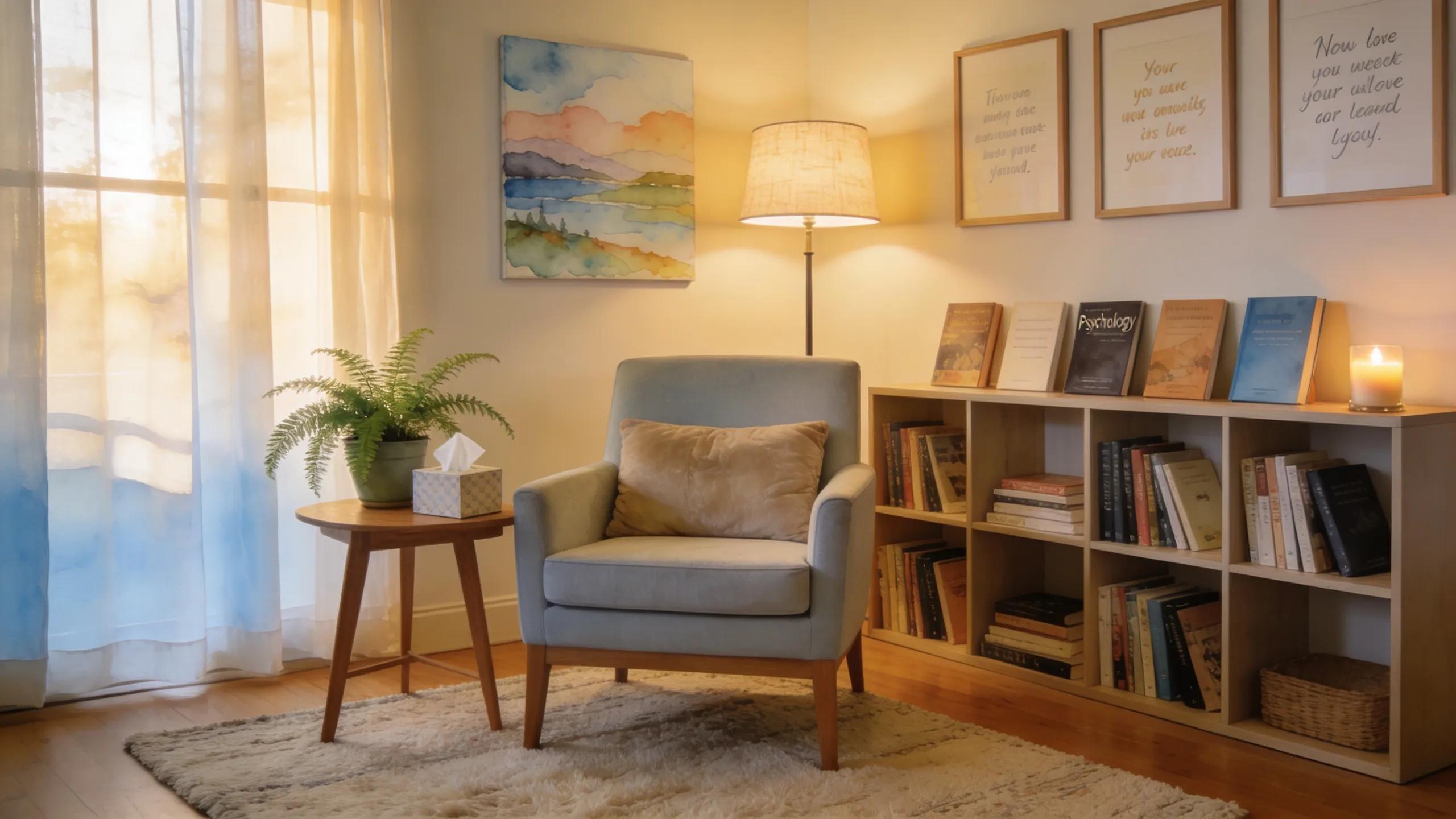 Cozy counseling office setting emphasizing the importance of finding the right mental health counselor